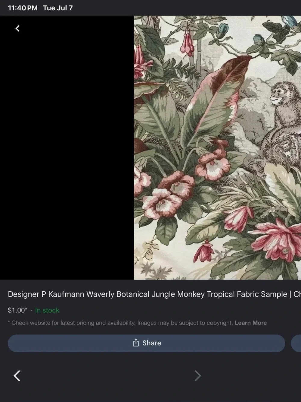 🔹 Designer P. Kaufmann Waverly Botanical Jungle Window Drapes